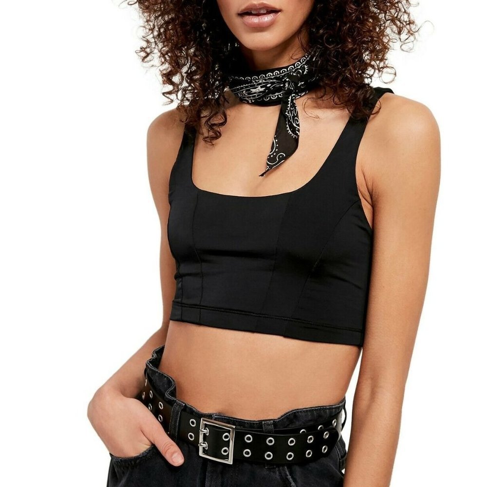 Free People Intimately Be Cool Black Brami Small (4-6)